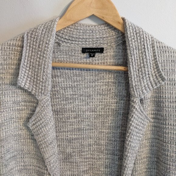 Dynamite Long Chunky Knit Coatigan Cardigan, XXS, Grey Marle, EUC - Picture 2 of 7